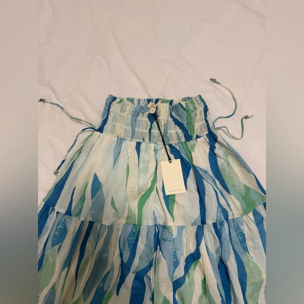 ELAN Crop Top and Smocked Waistband Midi Skirt Set Coverup - Picture 3 of 6
